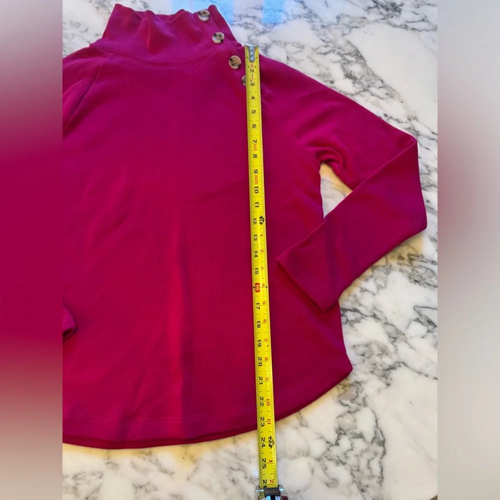 NWOT Jcrew wide button collar sweatshirt rasberry pink Sz XS marks inside collar - Picture 5 of 8